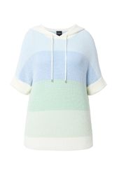 Ulla Popken Pullunder Pullover Blockstreifen Kapuze günstig online kaufen