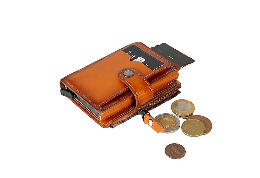 Renna Leather Brieftasche Geldbörse mit Mechanismus Münzfach Geldscheinfach günstig online kaufen