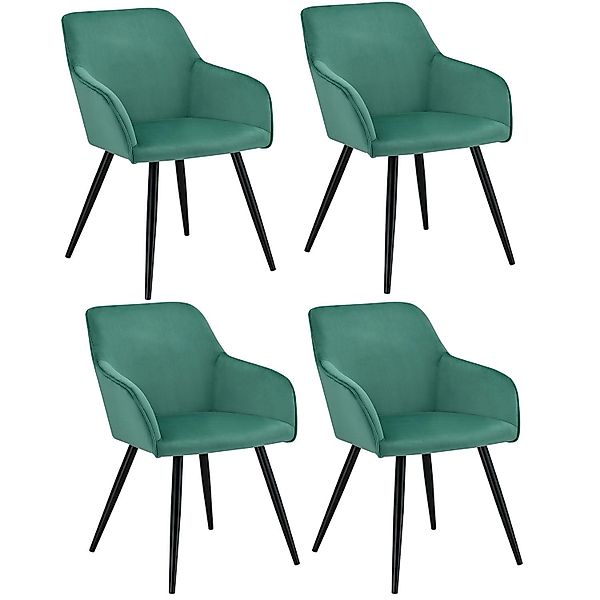 Juskys Loungesessel Tarje 4er Set mit Samtbezug Grün günstig online kaufen
