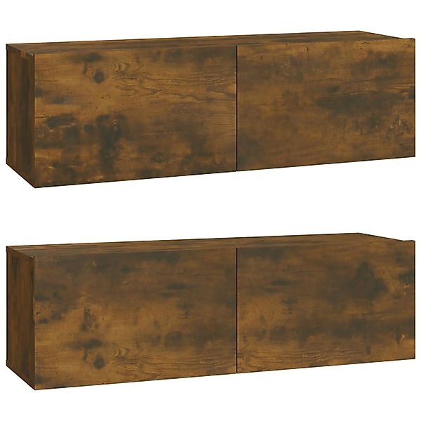 vidaXL TV-WandSchränke 2 Stk. Räuchereiche 100x30x30 cm Holzwerkstoff  Mode günstig online kaufen