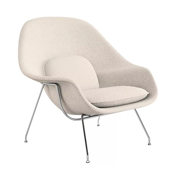 Knoll International - Womb Chair Relax Sessel Gestell chrom - natur/Stoff C günstig online kaufen