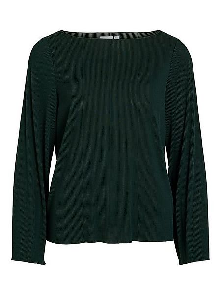 Vila T-Shirt Elegantes Plissé-Design U-Boot-Ausschnitt VILUPIA BOATNECK L/S günstig online kaufen