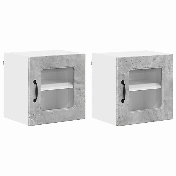 vidaXL Küchenwandschrank mit Regal 2 Stk Beton Grau 40 x 31 x 40 cm 884481 günstig online kaufen