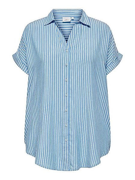 ONLY CARMAKOMA Blusenshirt Gestreiftes Kurzarm-Design mit Langem Rücken CAR günstig online kaufen