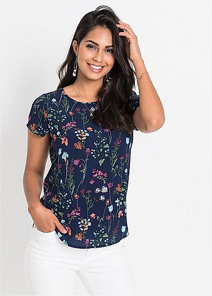 bonprix Shirtbluse figurumspielende Passform, abgerundeter, hinten etwas lä günstig online kaufen