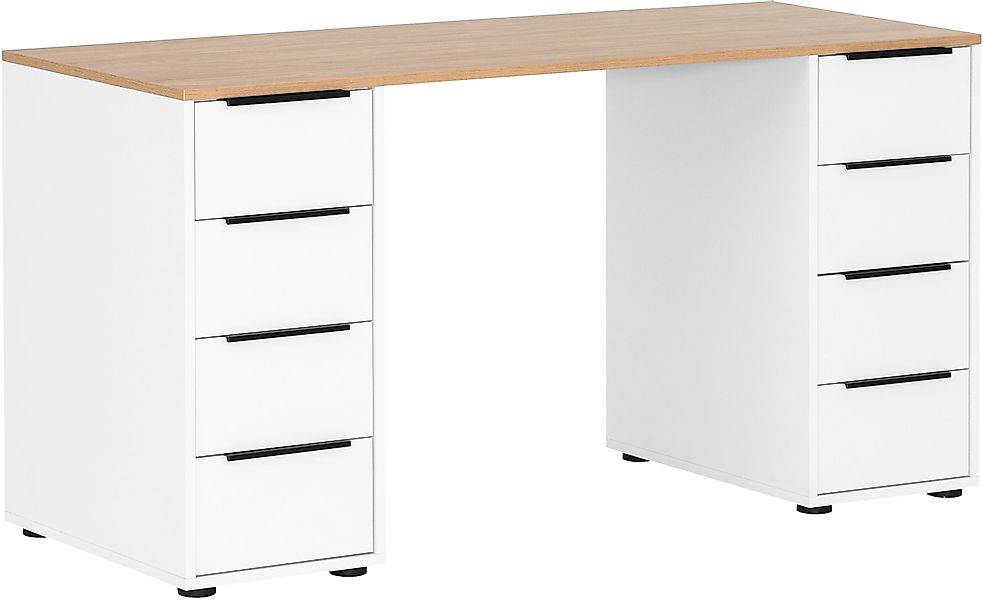 Schildmeyer Schreibtisch »Elma, Breite 140 cm«, Holzdekor mit fühlbarer Str günstig online kaufen