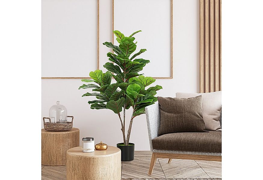 Kunstpflanze 110cm hoch Geigen-Feigenbaum, HOMCOM, Höhe 110 cm, für Wohnzim günstig online kaufen