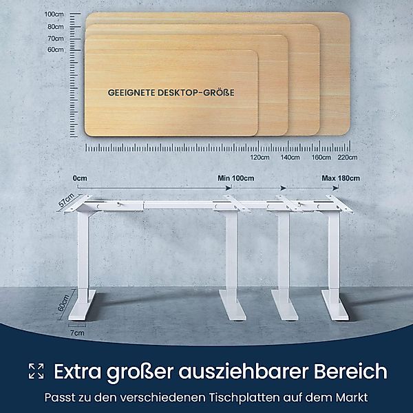 MAIDESITE Schreibtisch ​Elektrisch höhenverstellbarer mit 2 günstig online kaufen