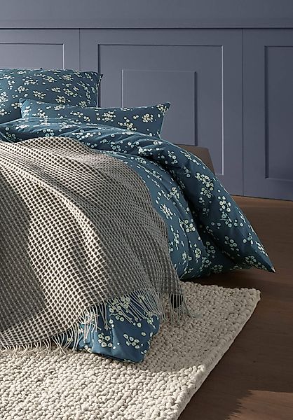 hessnatur Renforcé Bettwäsche Set HANAMI aus Bio-Baumwolle - blau - Größe 1 günstig online kaufen