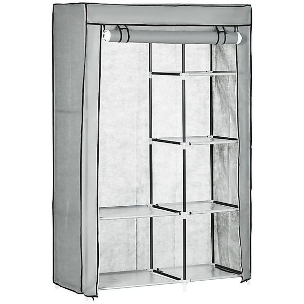MC Star Kleiderschrank Stoffschrank, 6 Fächer, Grau, 103x43x162,5cm, Faltba günstig online kaufen