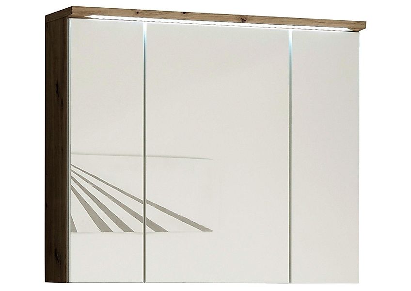 Badezimmerspiegelschrank POOL, Braun, Breite 80 cm, günstig online kaufen