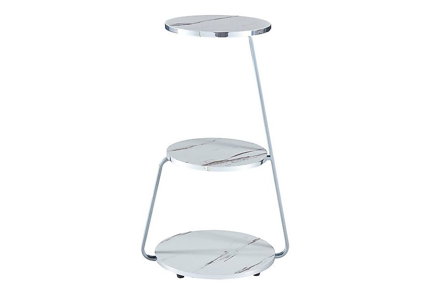 en.casa Beistelltisch, »Sipoo« Sofatisch mit 3 Ebenen 74x46x37cm Marmor Wei günstig online kaufen