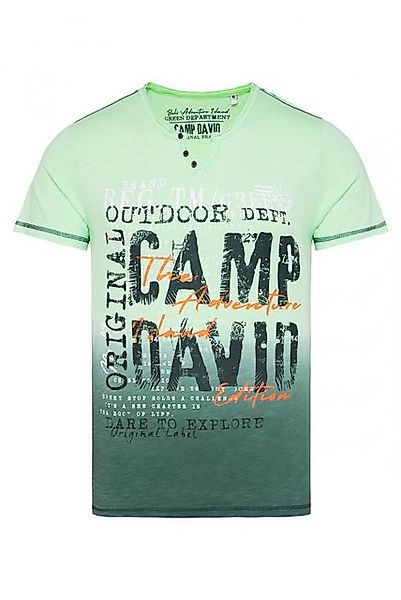 CAMP DAVID T-Shirt Dip Dye im Vintage Look green lemon/ evergreen günstig online kaufen