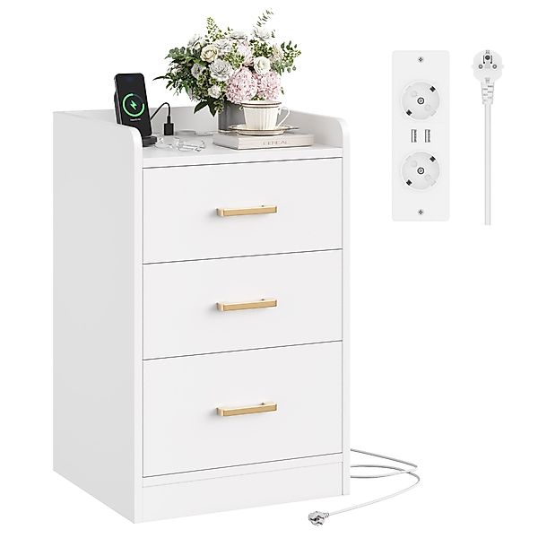 Homfa Nachttisch Nachtschrank mit Ladefunktion (1-St), günstig online kaufen