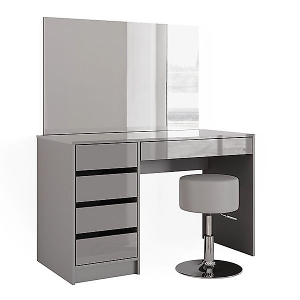 Vicco Schminktisch-Set Sherry Grau 120 cm mit Hocker günstig online kaufen