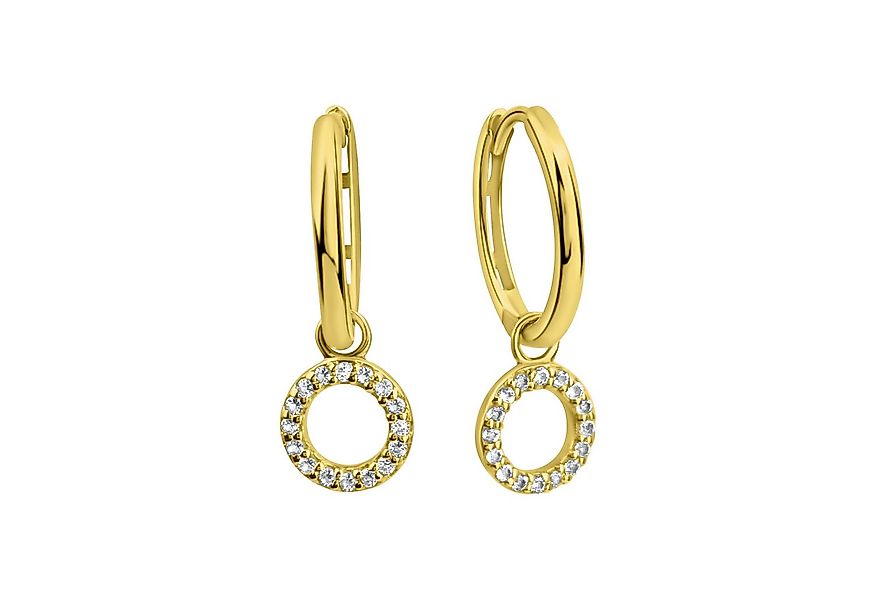 Fascination by Ellen K. Paar Creolen Gold 585 mit 32 echten Weißtopasen 14m günstig online kaufen