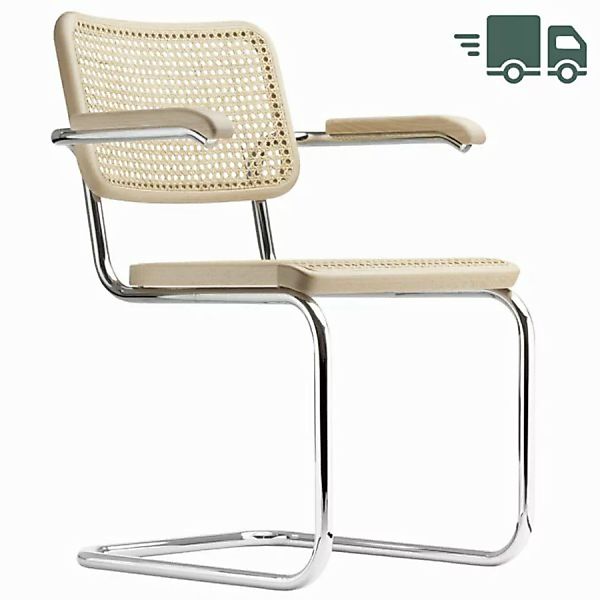 JS. THONET S 64 P NORDIC 01 | Eiche weiß pigmentiert | Leder Karamell | Sta günstig online kaufen