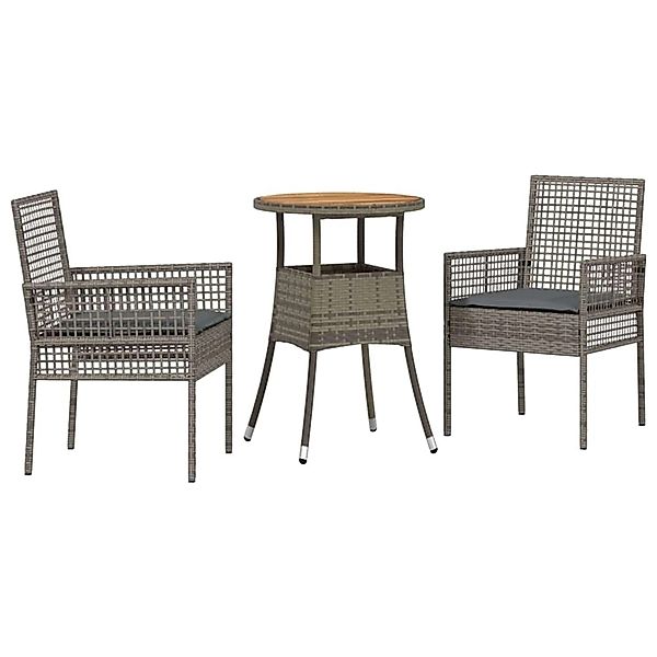 vidaXL Garten Essgruppe 3-Tlg Grau Poly Rattan 3334953 günstig online kaufen