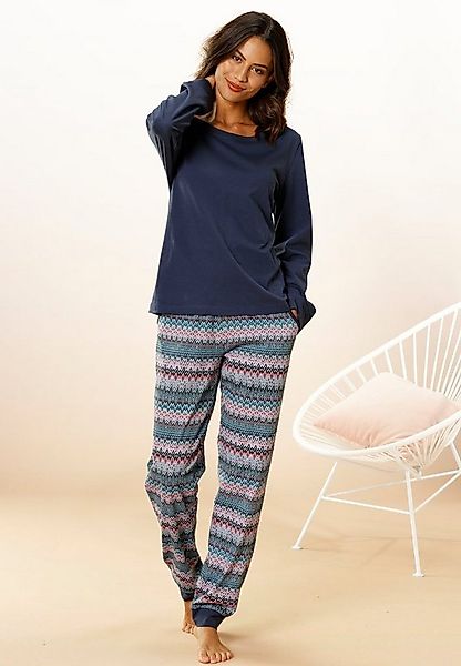 Vivance Dreams Pyjama (2 tlg., 2-teilig) mit buntem Zick-Zack-Muster günstig online kaufen