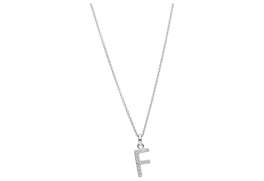 Smart Jewel Kette mit Anhänger Buchstabe F mit Zirkonia Steine, Silber 925 günstig online kaufen