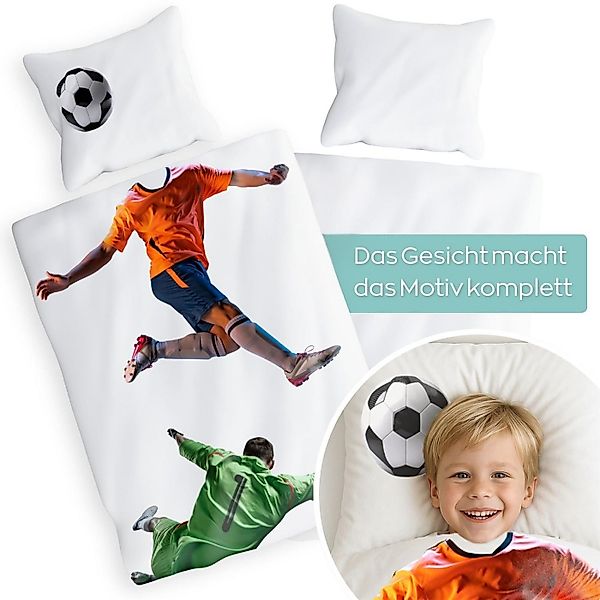 Carpe Sonno Kinderbettwäsche 135 x 200 Jungen Fussball Bettwäsche Kinder Te günstig online kaufen