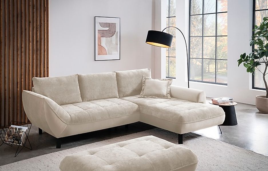 exxpo - sofa fashion Ecksofa »Bellini, Materialmix oder komplett Struktur, günstig online kaufen