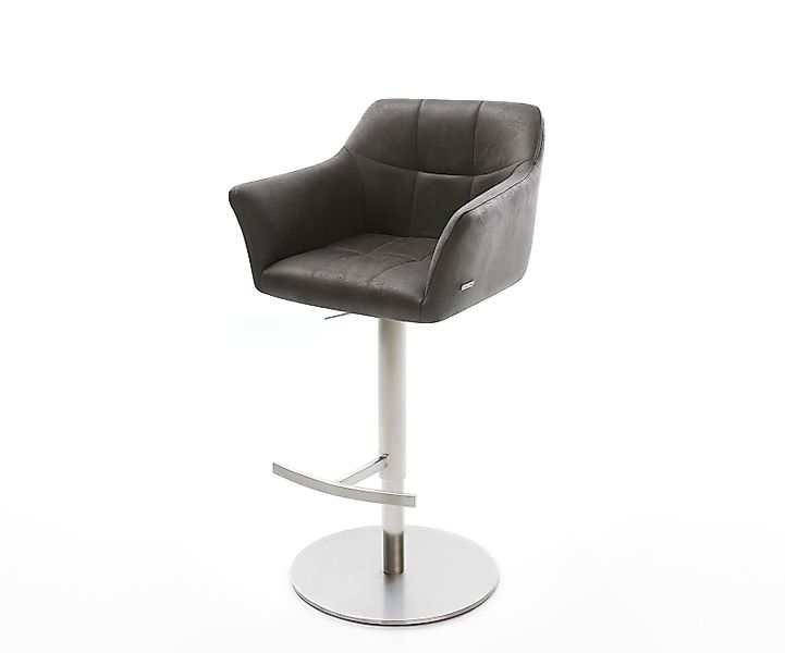 Barstuhl Yulo-Flex Vintage Anthrazit Drehfuß höhenverstellbar Edelstahl günstig online kaufen