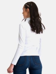 Evoni Langarmshirt Halbkragen Baumwolle Basic-Shirt günstig online kaufen
