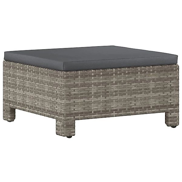 vidaXL Gartenhocker mit Kissen Grau Poly Rattan Modell 1 günstig online kaufen