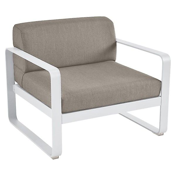 Bellevie Lounge-Sessel Outdoor 01 Baumwollweiß B8 Taupegrau günstig online kaufen