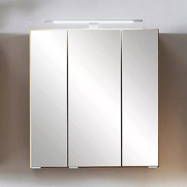 3 D Badezimmer Spiegelschrank Wildeiche Optik Korpus drei Türen günstig online kaufen