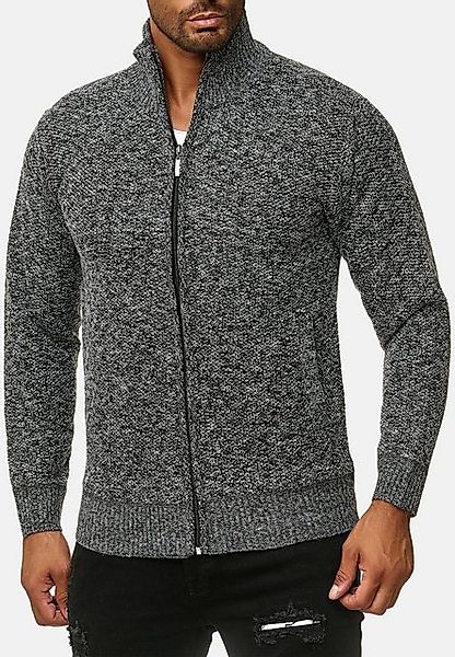 Max Men Cardigan Cardigan mit Stehkragen Strickjacke mit Design 2502 in Gra günstig online kaufen