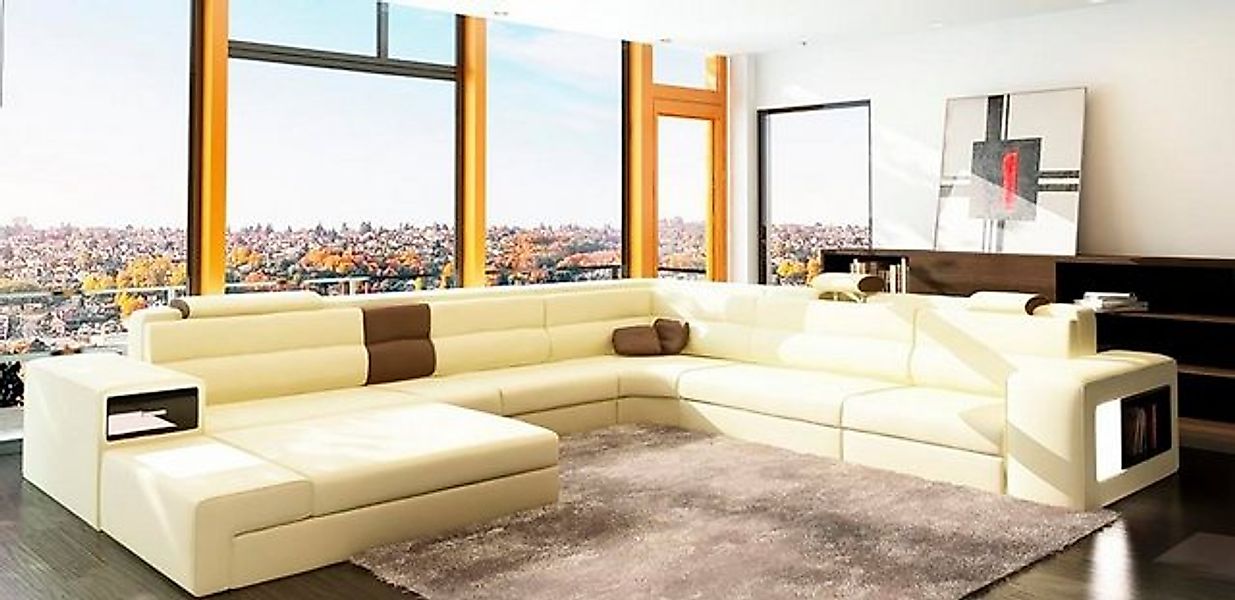 JVmoebel Ecksofa Sofa Couch Polster Garnitur Leder Textil Wohnlandschaft La günstig online kaufen