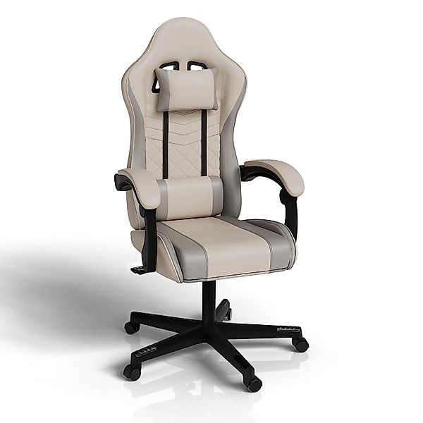 Juskys Gamingstuhl HyperSeat Beige/Hellgrau günstig online kaufen