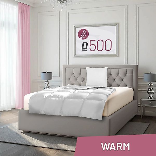 Schlafstil Gänsedaunenbettdecke "D500" warm Füllung 90% Gänsedaunen, Klasse günstig online kaufen
