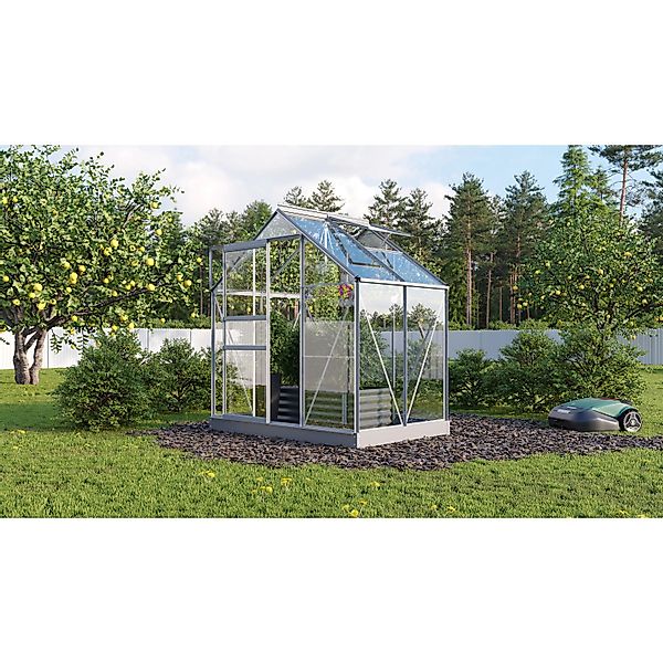 Vitavia Gewächshaus Planet 2500 Alu blank 2,5 m² inkl. Fundamentrahmen günstig online kaufen