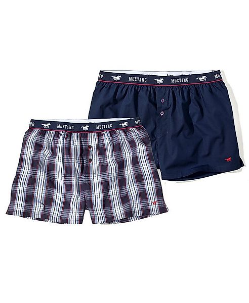 MUSTANG Boxershorts Woven Boxer Short Unterhose Unterwäsche (Set, 2-St) Beq günstig online kaufen