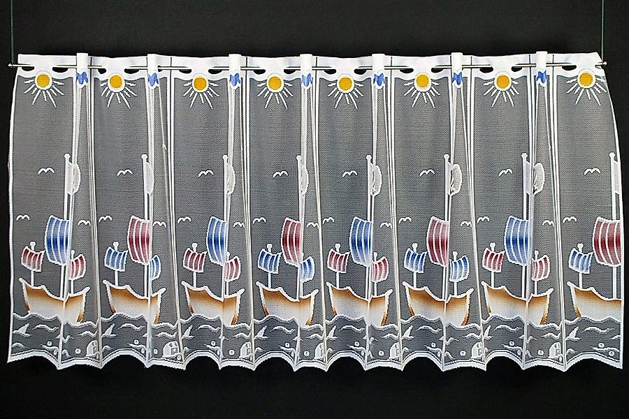 Gardinen Kranzusch Scheibengardine für Kinder Piratenschiff günstig online kaufen