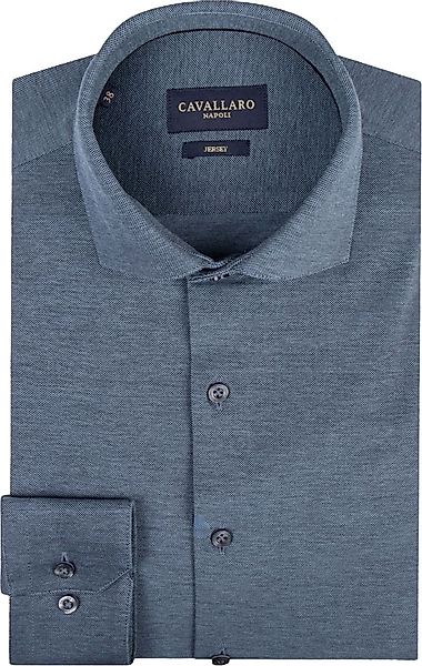 Cavallaro Piqué Hemd Grey Blue - Größe 41 günstig online kaufen