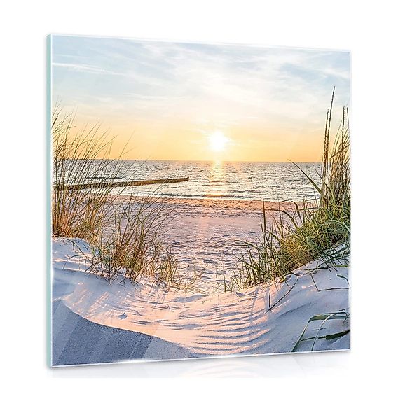 Wallarena Glasbild Strand Meer Ostsee Modern günstig online kaufen