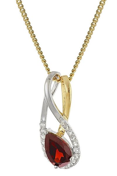 trendor Panzerkette Gold-Anhänger 333/8K mit Granat/Topas an vergoldeter Si günstig online kaufen