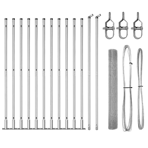 vidaXL Zaunpfosten Silber 25 x 1,2 m 19 x 19 mm Netz Stahl 3352322 günstig online kaufen