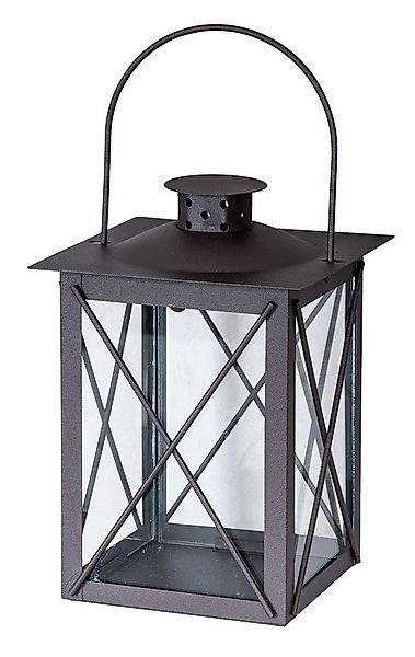 Levandeo® Kerzenlaterne, Laterne H20cm Braun Metall Kerzenhalter Gartenlate günstig online kaufen