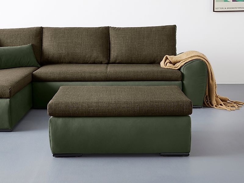 Home affaire Polsterhocker "Win", mit schwarzen Metallfüßen, frei im Raum s günstig online kaufen