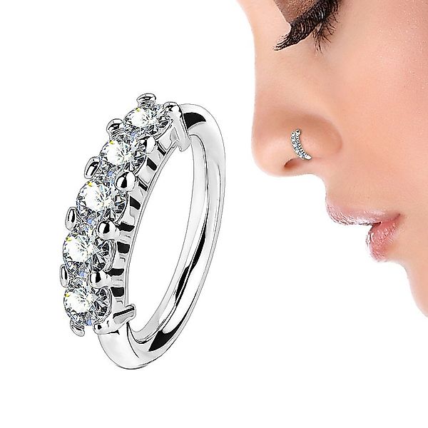 Taffstyle Nasenpiercing Piercing Ring mit 5 günstig online kaufen