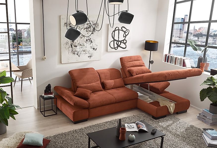 set one by Musterring Ecksofa »SO4100 V«, mit verstellbaren Kopfteilen, wah günstig online kaufen