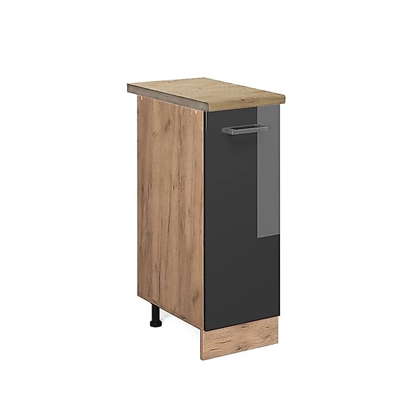 Vicco Apothekerschrank R-Line Anthrazit Hochglanz/Goldkraft Eiche 30 cm AP günstig online kaufen