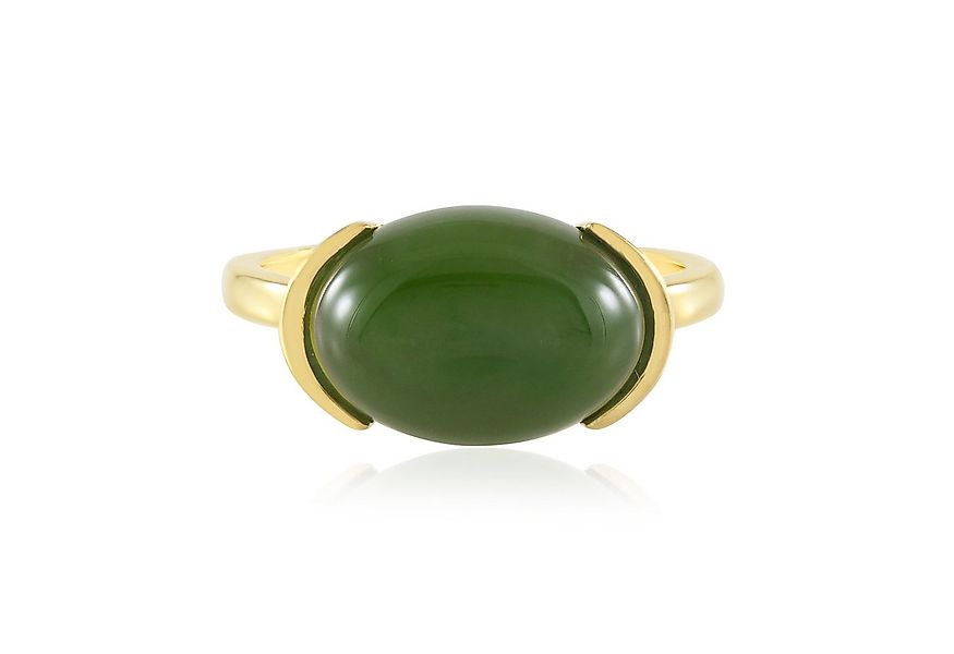 Cavill Solitärring Kanadische Jade Goldplattierter Silberring (1-tlg) günstig online kaufen