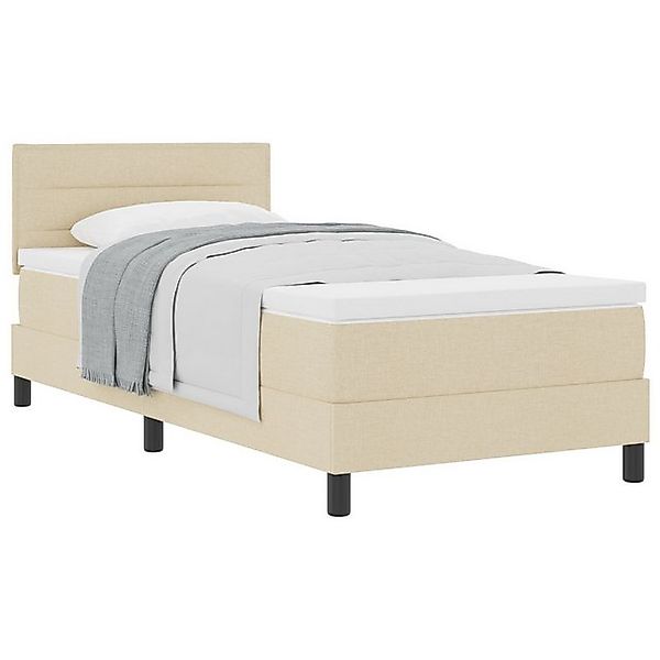 vidaXL Bett Boxspringbett mit Matratze Beige 100x200 cm Stoff (1-tlg) günstig online kaufen