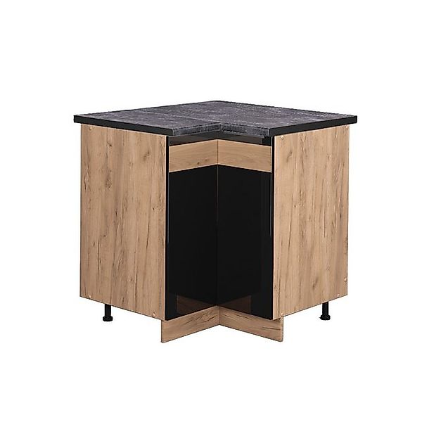 Vicco Eckunterschrank Fame-Line Schwarz Eiche hochglanz/Goldkraft Eiche 81 günstig online kaufen